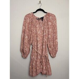 Aqua Womens Peasant Tunic Top Size Small Paisley Print Peplum Swing Pockets